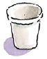 3/4 kopp er på størrelse med en standard styrofoam kopp.